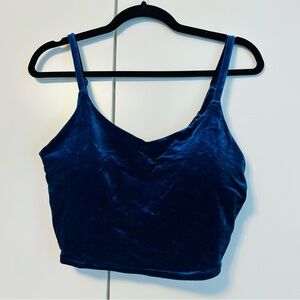 NWOT Athleta velvet crop top with built in bra